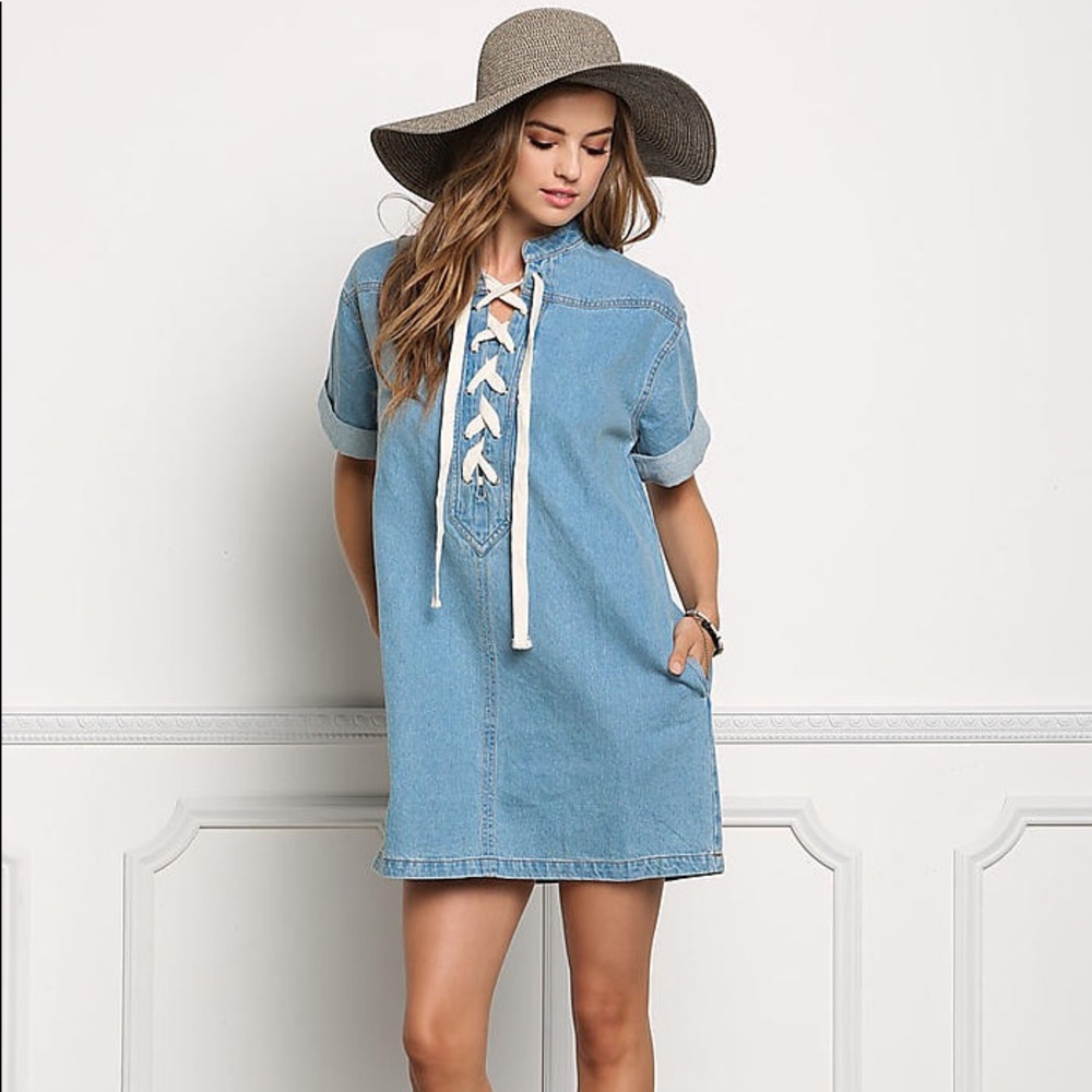 SOLD. denim dress with pockets